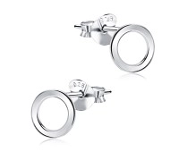 Minimalist Circle Silver Ear Stud STS-5291